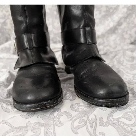 Coach Jordan tall black leather moto riding boots size 6 - Picture 5 of 15